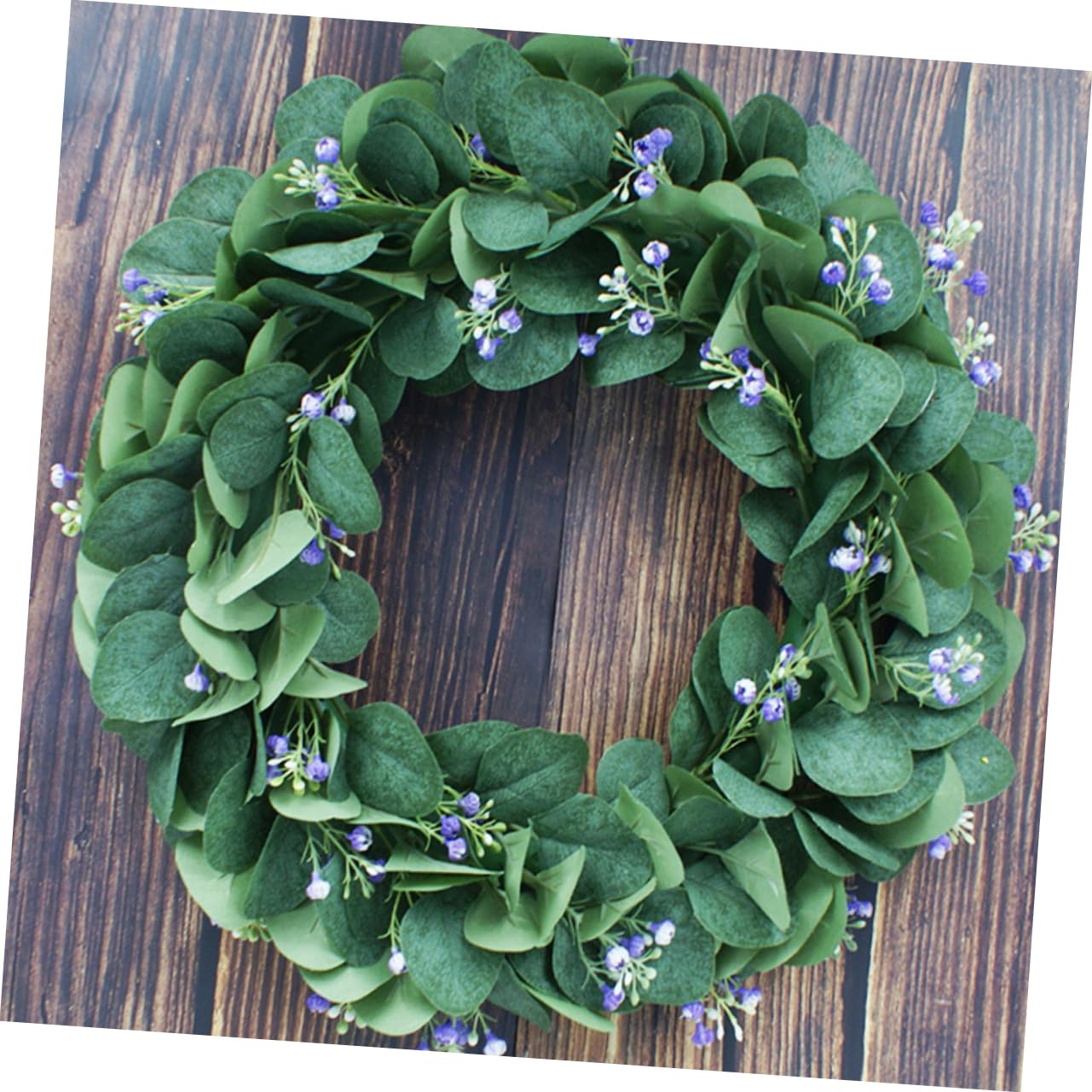Ciieeo Lifelike Holiday Door Wreath Artificial Garland Eucalyptus Leaves Decorative Pendant for Home Weddings Parties Charming Wall Hanging for Year Use