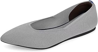 Sponsored Ad - Womens Pointed Toe Ballet Flat Knit Dress Shoes Low Wedge Flat Shoes Comfort Slip On Flats Shoes for Woman ...