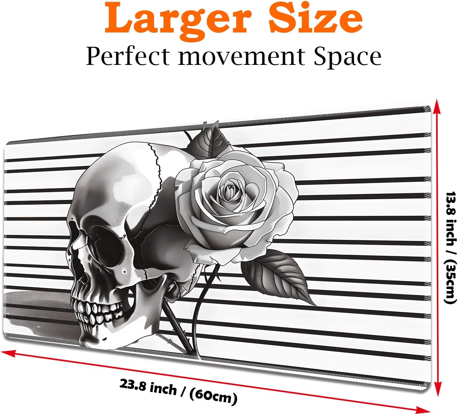 for MTG Playmat Non-Slip Rubber Play Mat with Storage Bag Combination, Ideal for Card Game Lovers TCG Play Mat, Black and White Skull