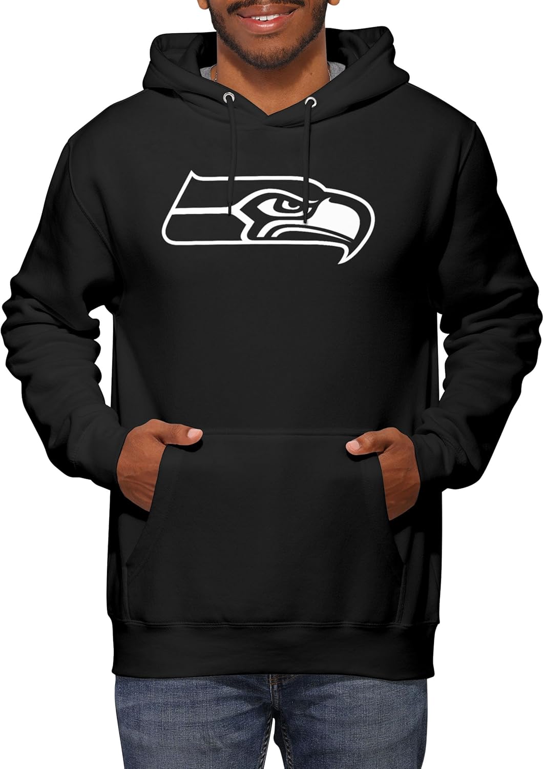 FOCO NFL White Primary Team Logo Hoodie Sweatshirt