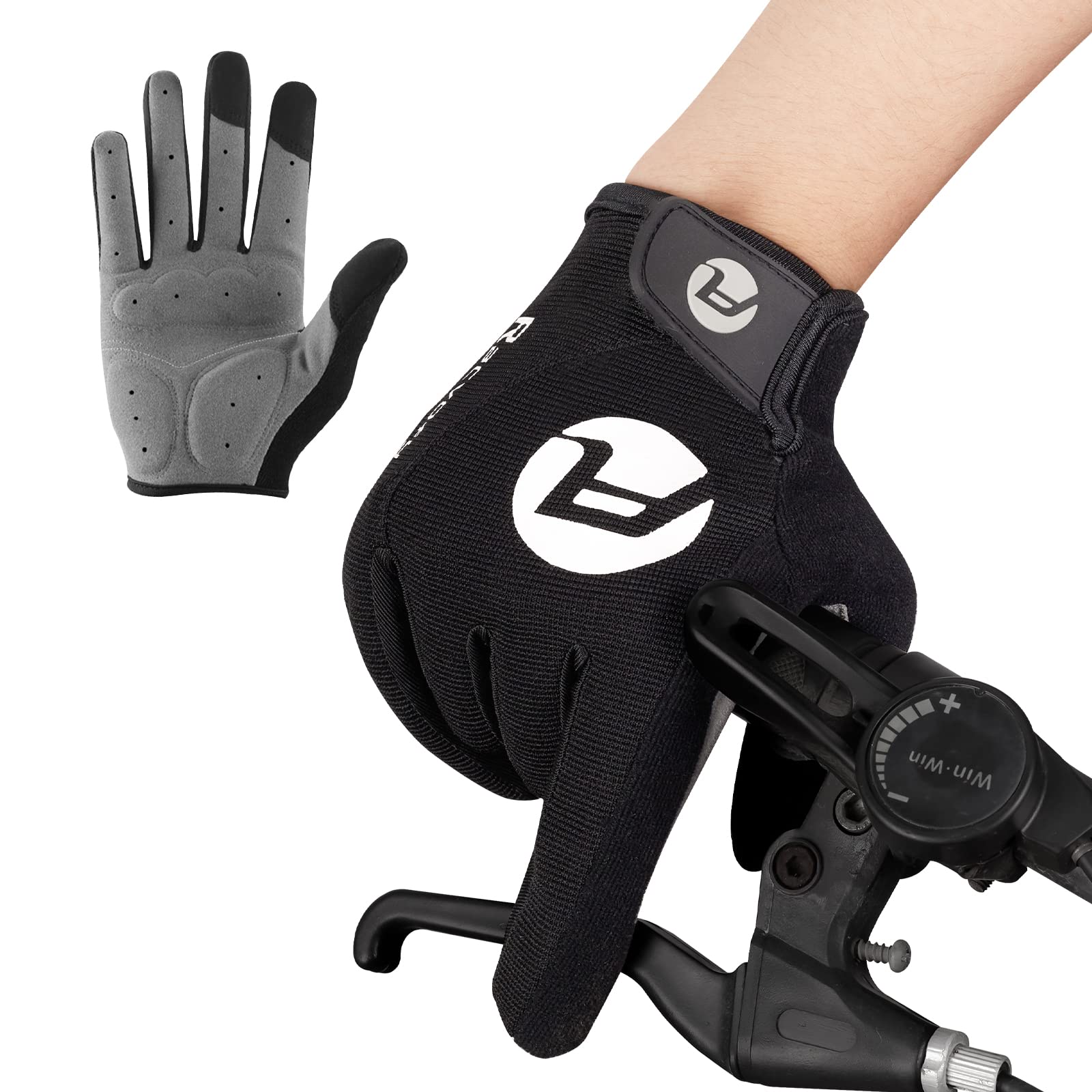 Photo 1 of 2 PACK Racvofy Cycling Gloves Men Women, Touch Screen Padded-Full Finger Bike Gloves Mountain Bike Gloves Workout Gloves Road Bicycle Gloves for Running, Biking, Workout