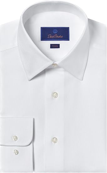 David Donahue Mens Trim Fit Royal Oxford Dress Shirt