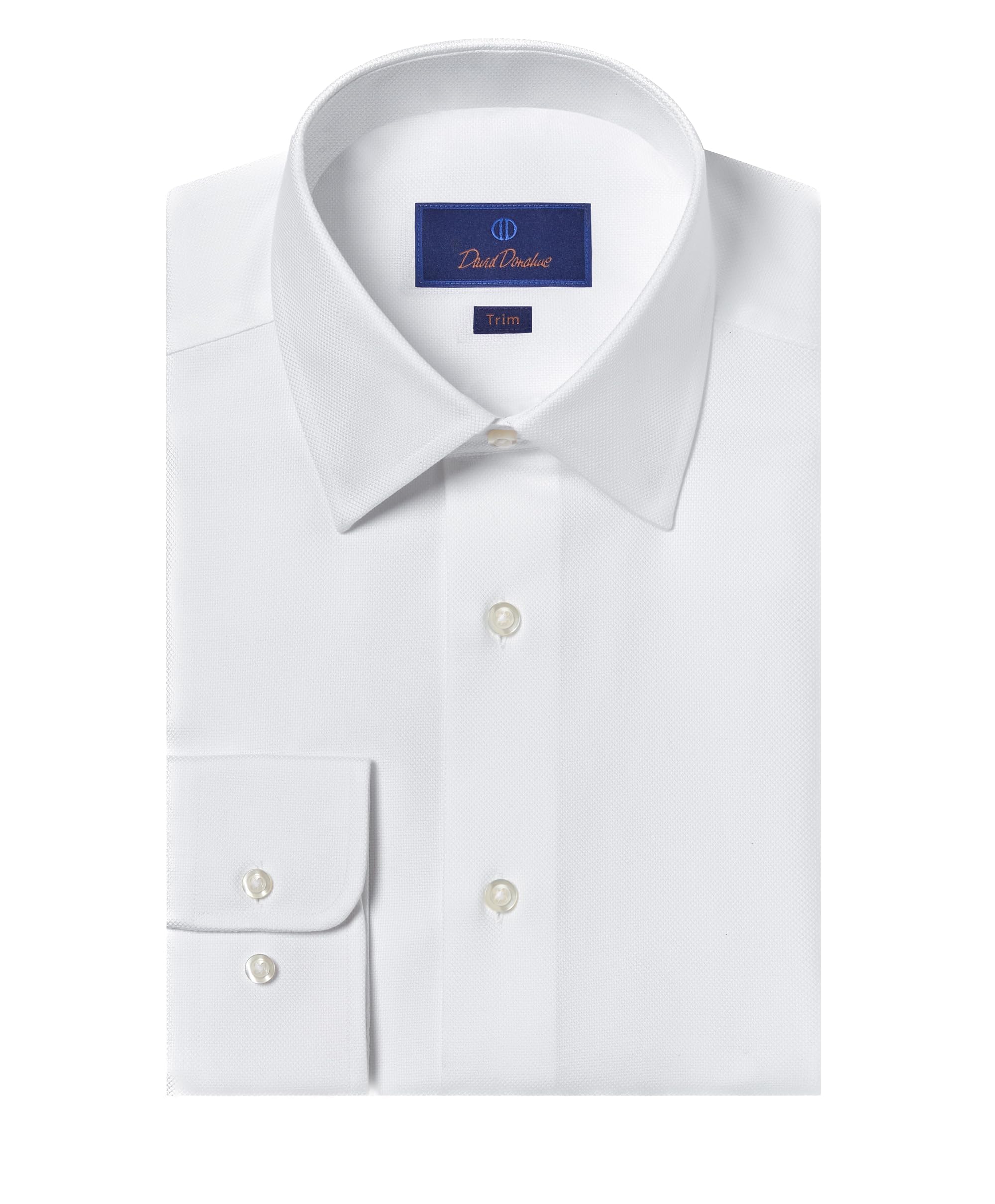 David Donahue Men's Trim Fit Royal Oxford
