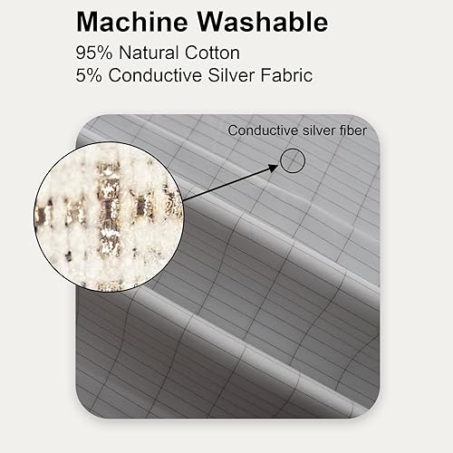 Miniatura 2 de Sábanas de tierra tamaño King para un mejor sueño, sábanas encimeras con tierra con tapete de conexión a tierra de cable de 15 pies para cama