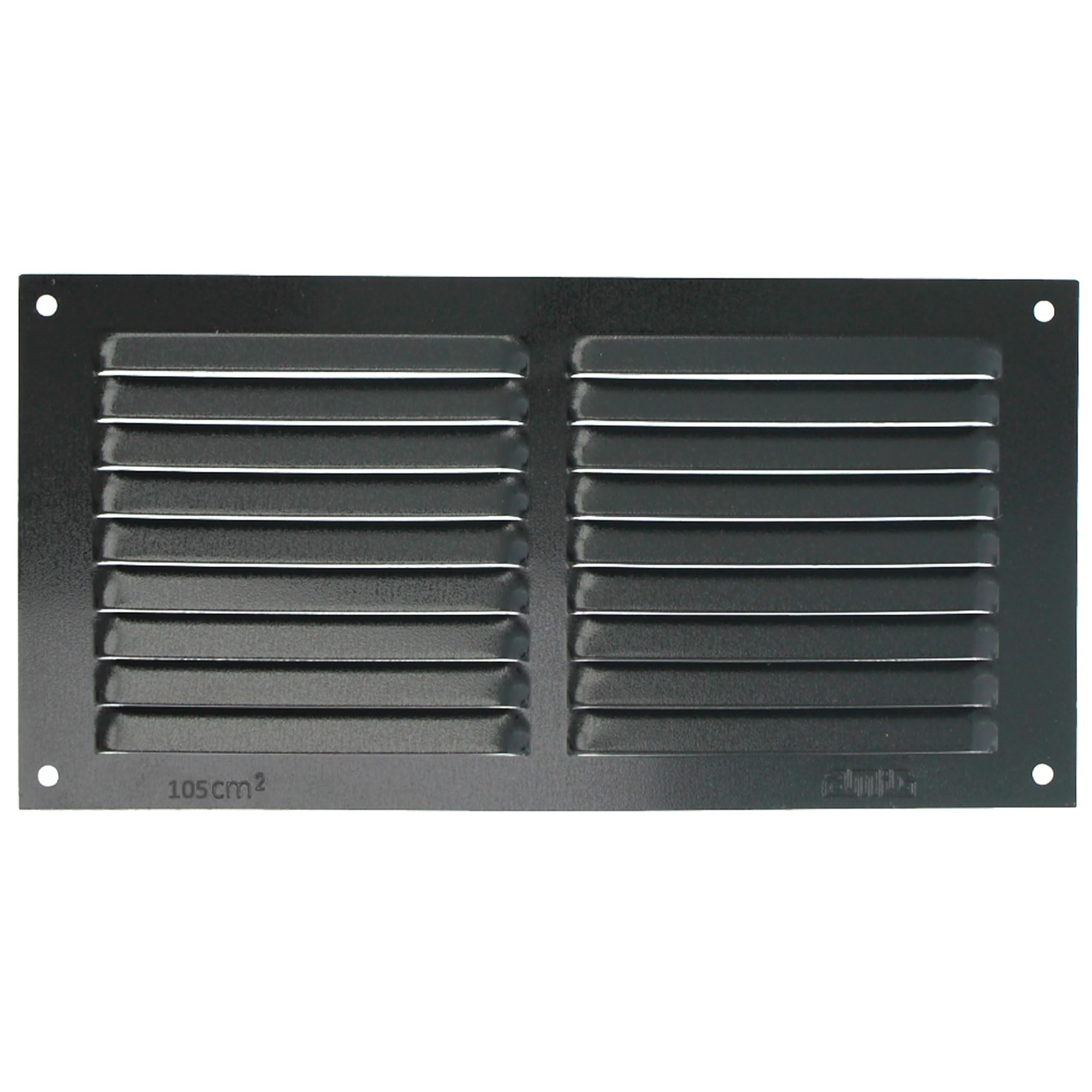 Amig Black - Rectangular Aluminium Grille With Mosquito Net | Air Ventilation Grilles For Air Outlet | Ideal For Kitchen And Bathroom Ceiling | Dimensions 150 X 300 Mm |