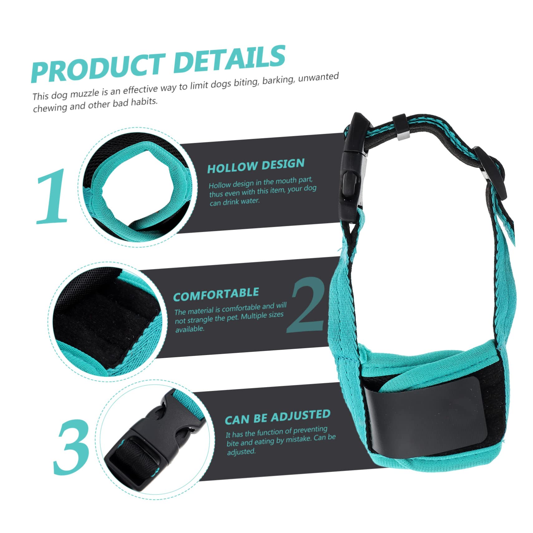 Balacoo Pet Dog Muzzle -Biting Adjustable for Puppy Breathable Comfortable Prevent Supply