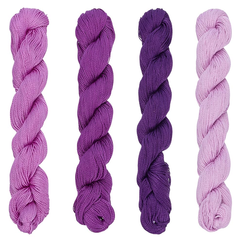FREEBLOSS 4 Pcs Sashiko Thread Sashiko Skein 100M*4 Colors Purple