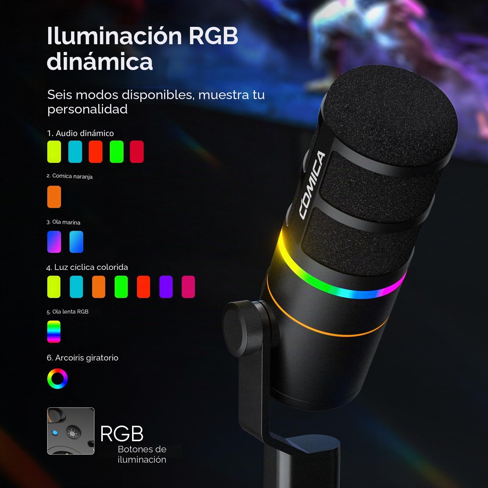 COMICA EJoy D10 Pro (D) Micrófono USB inalámbrico para juegos (negro)