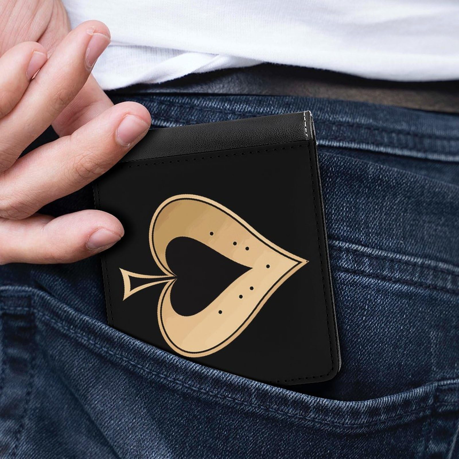 Amazon.com: Ace of Spades Bifold Wallet PU Leather Purse Slim Cash