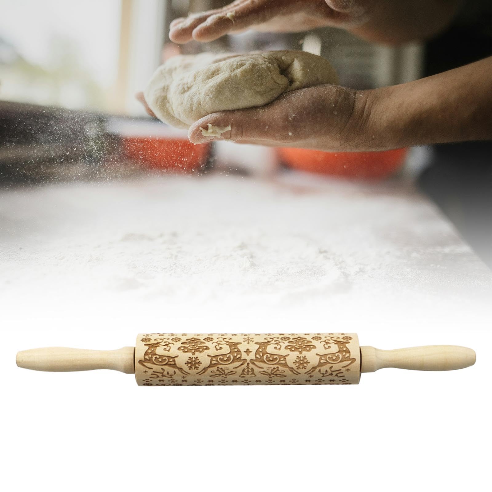 2 Rodillos Decorados, Rodillo, Rodillo Navideño para Pasteles