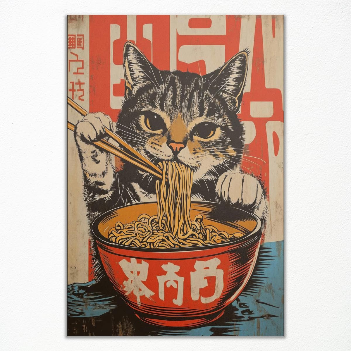 Vintage Japanese Cat Ramen Art Review: Quirky Kitchen Decor