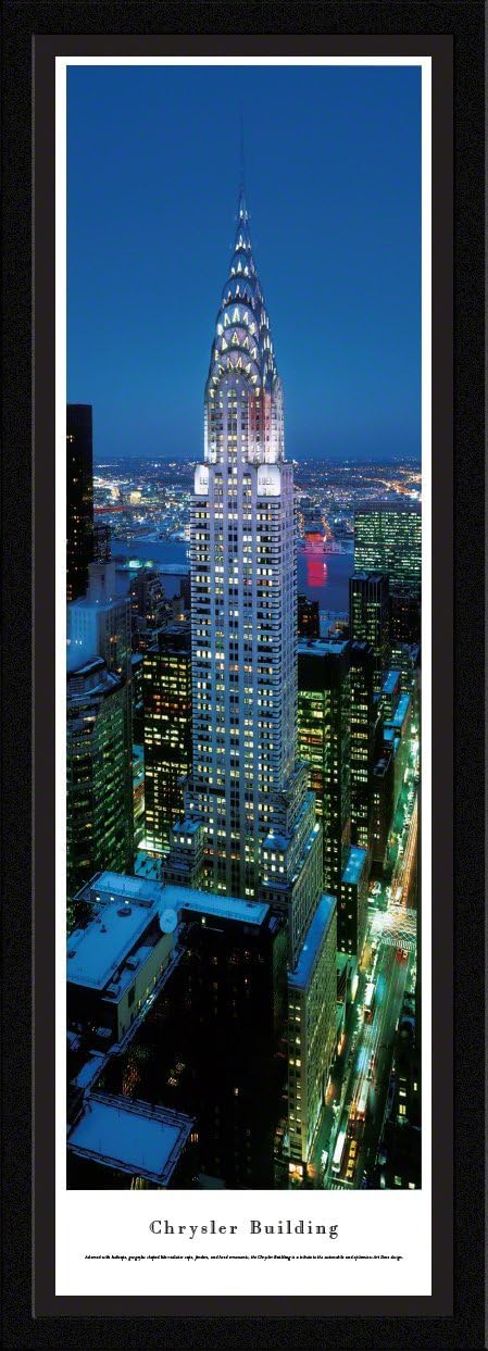 Chrysler Building at Twilight - Blakeway Panoramas Icon Posters with Select Frame