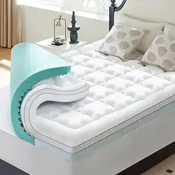 Choc chick Colchões de camada dupla, tamanho duplo, 8,5 cm, 5 cm, gel refrescante, espuma viscoelástica de 3,5 cm