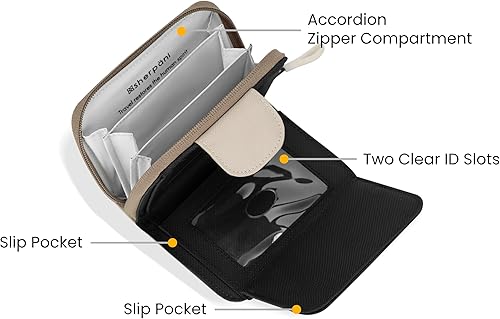 Miniatura 5 de Sherpani Barcelona, pequeña cartera de nailon bifold con bolsillo con cremallera para mujer, bolsa de viaje, protección RFID