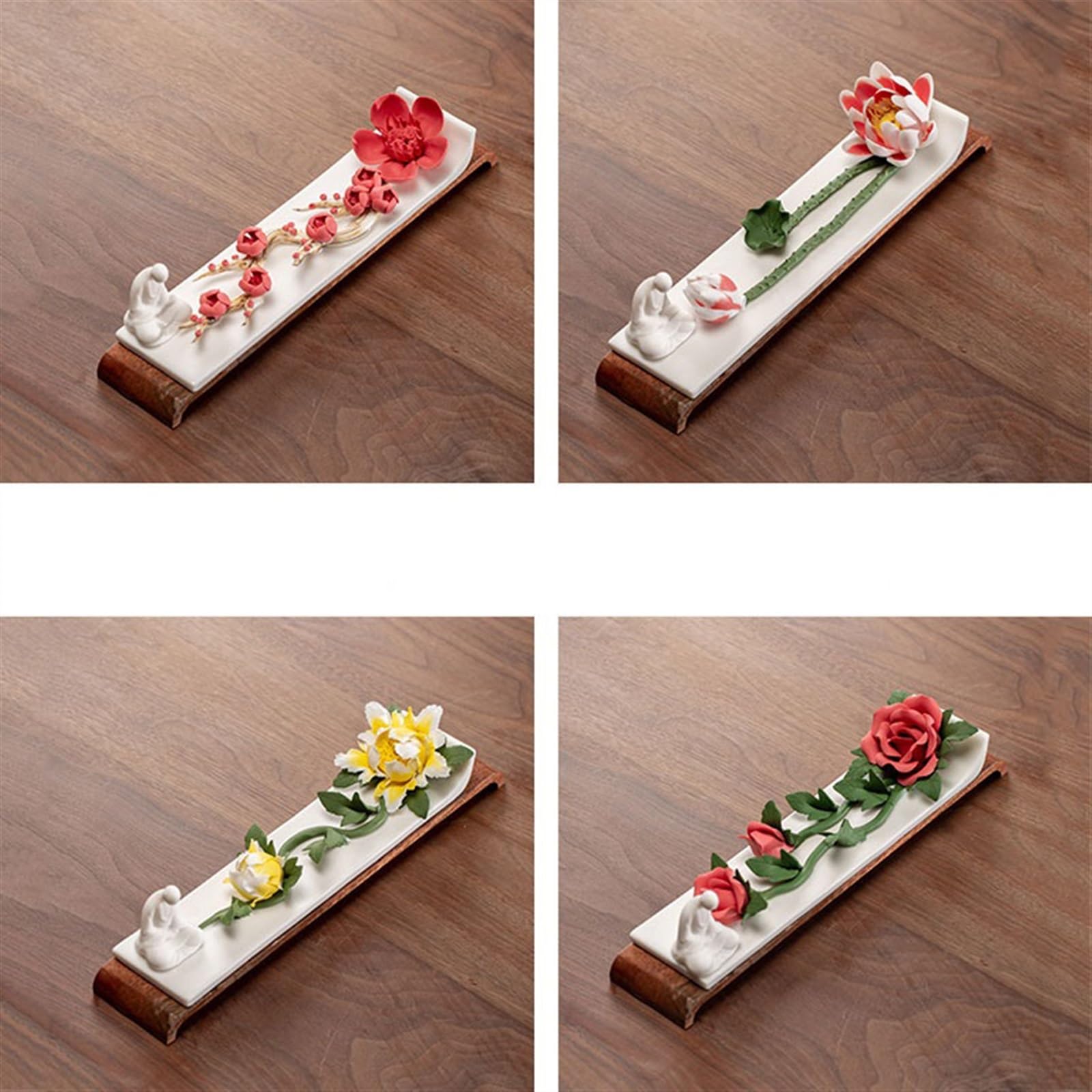 Amazon.co.jp: 香炉 絶妙なセラミックの花の形をした香炉屋内禅ライン