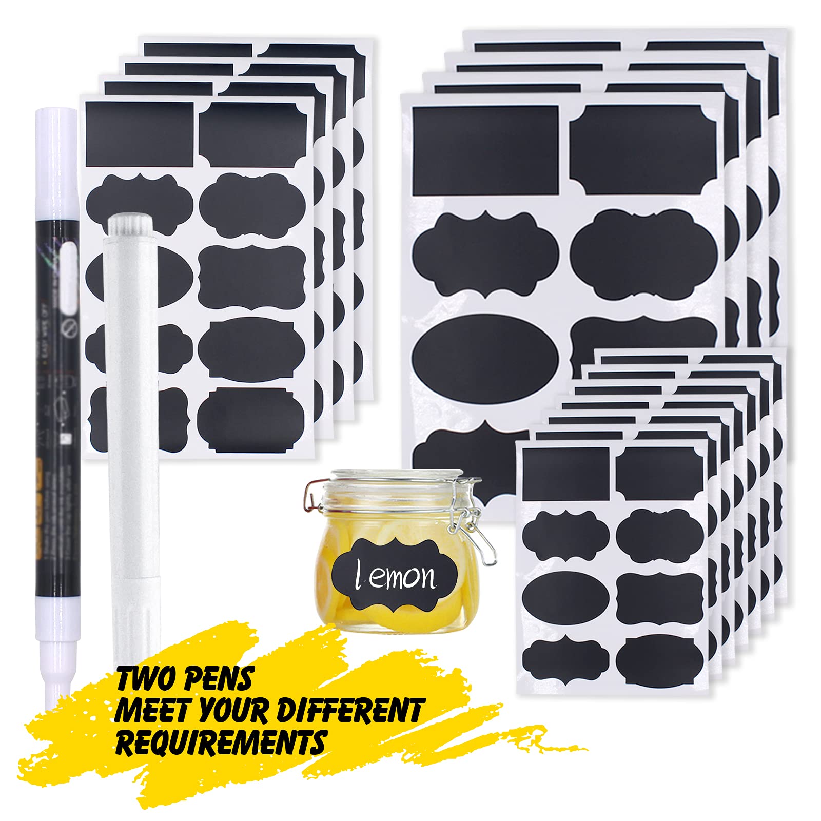 Chalkboard Labels 220 PCS Label Stickers for Manson Jar with 2 Free