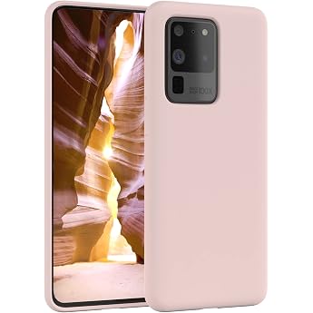 EAZY CASE Premium Silicone Mobile Phone Case Compatible with Galaxy S20 Ultra Slim Cover with Camera Protection and Inner Lining Silicone Case Protective Case Bumper Mobile Phone Case Case Soft Case Pink