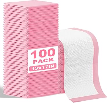 100 Pack Disposable Changing Pads for Baby,13x17In Baby Disposable Underpads,Waterproof Diaper Changing Pad,Ultra Absorbent,Breathable Leakproof Underpads Bed Table Protector Mat