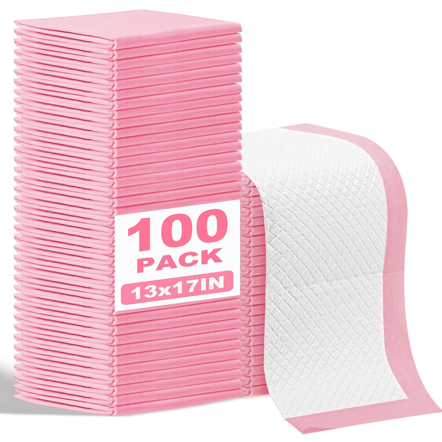 100 Pack Disposable Changing Pads for Baby,13x17In Baby Disposable Underpads,Waterproof Diaper Changing Pad,Ultra Absorbent,Breathable Leakproof Underpads Bed Table Protector Mat