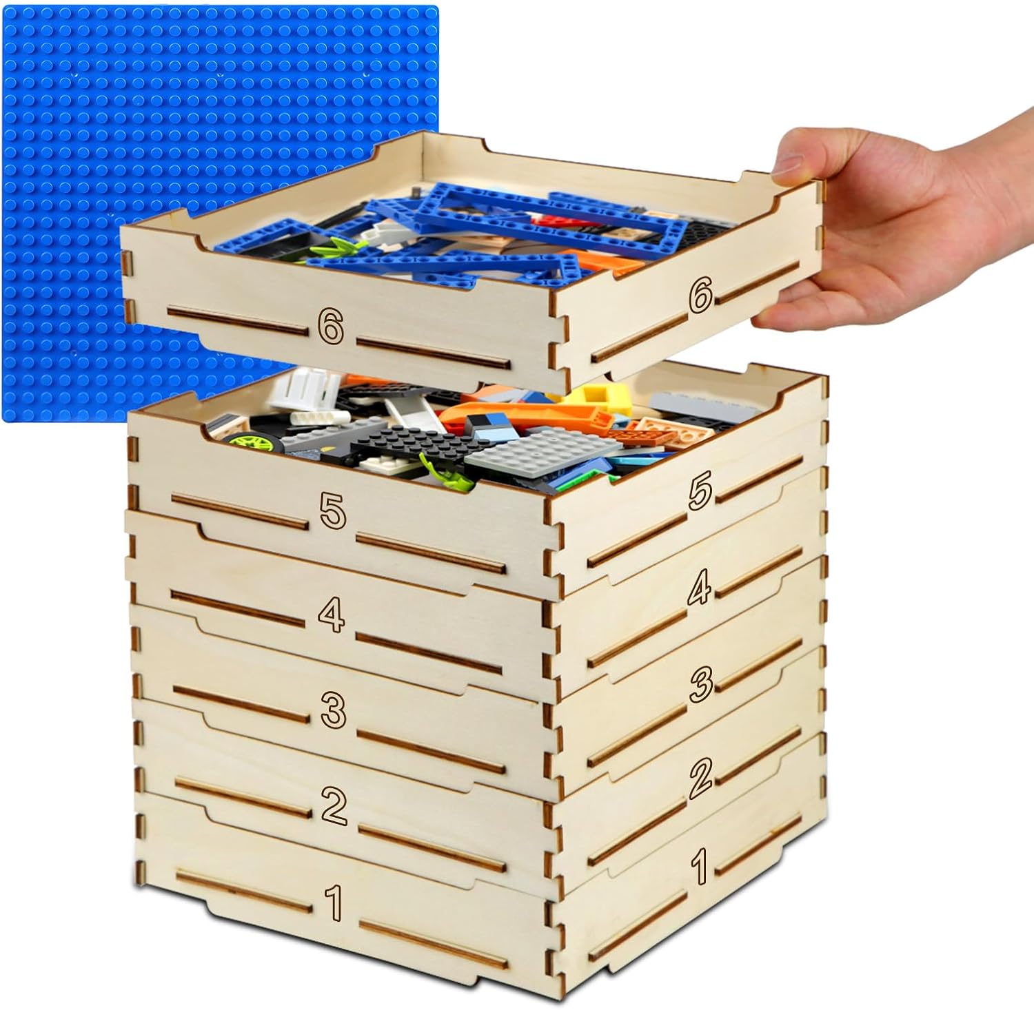 6 Tray Sorter Sifter Box for Lego,Storage Sorter Box for Lego Blocks(6s) | Gift for Lego Lover, Gift for Teens and Adults, 5 Different Size Sorter Perfect for Lego Blocks