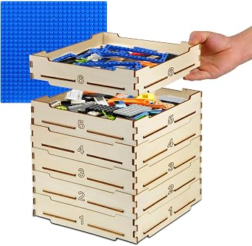 6 Tray Sorter Sifter Box for Lego,Storage Sorter Box for Lego Blocks6s | Gift for Lego Lover, Gift for Teens and Adults, 5 Different Size Sorter Perfect for Lego Blocks