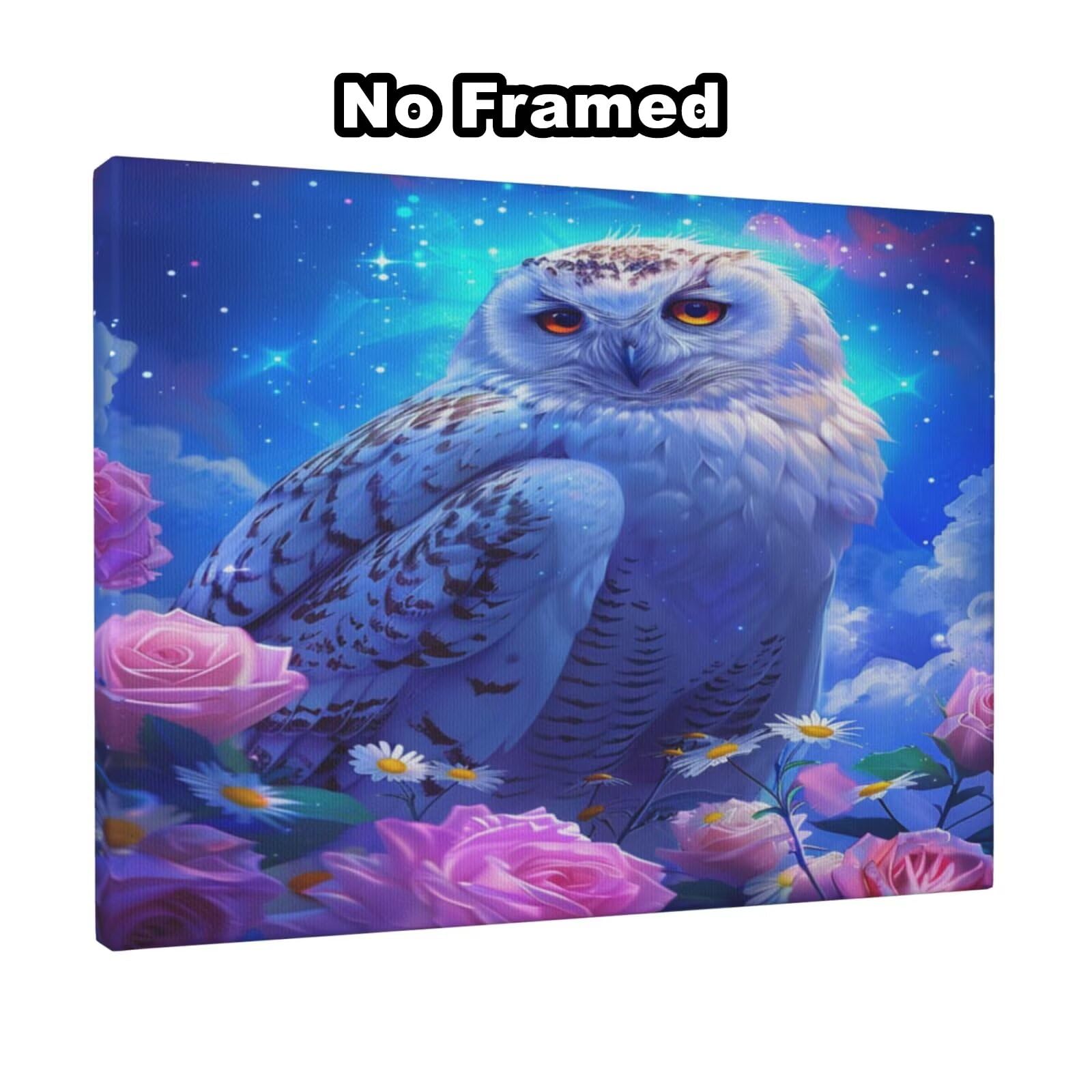 Dream MK133 - Kit per pittura con numeri per adulti, motivo: gufo, in acrilico, per adulti e principianti, per decorazione da parete della casa, 115 x 90 cm, senza cornice)