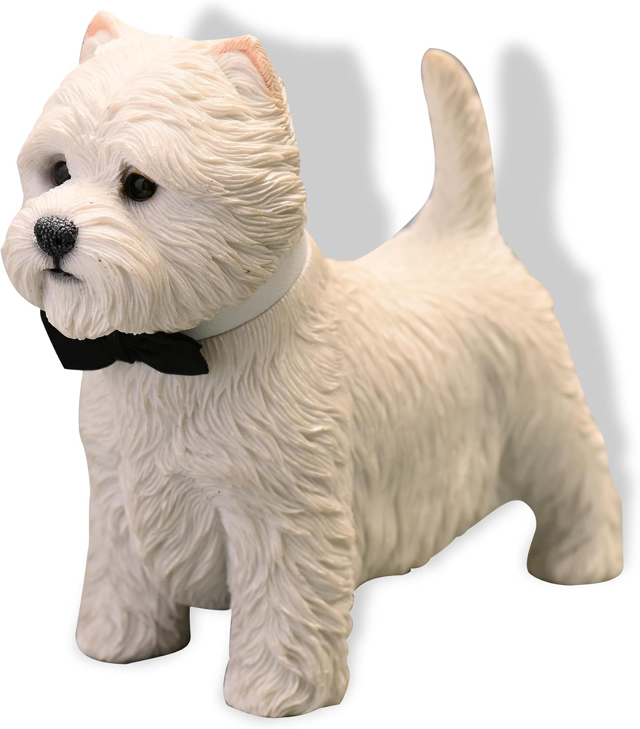 MMOS X JXK West Highland White Terrier Dog Statue Small Dog Figurine with Intricate Texture Details for Dog Lovers