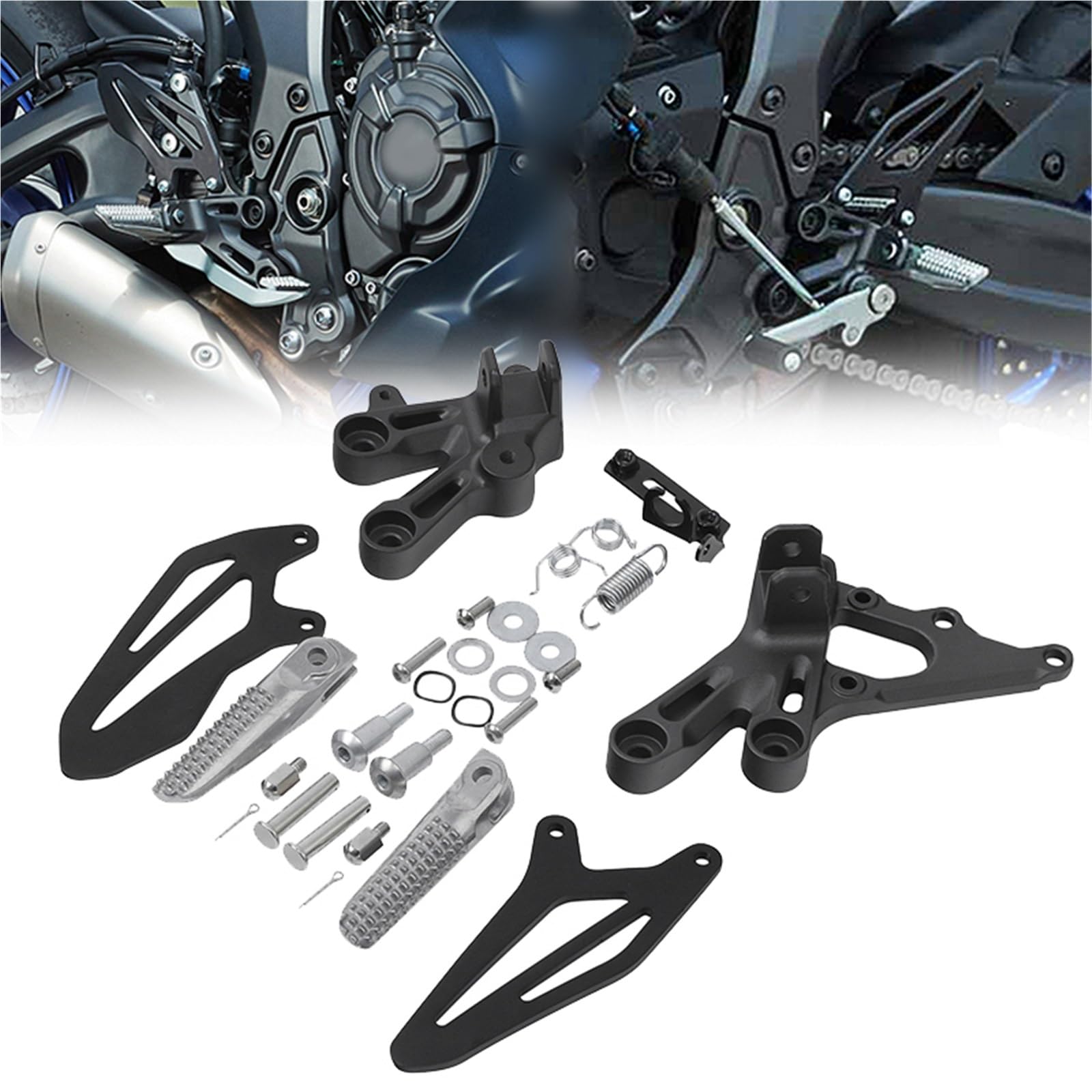 Repose-pieds avant pour Yamaha YZF R7 avec pédales antidérapantes haute adhérence