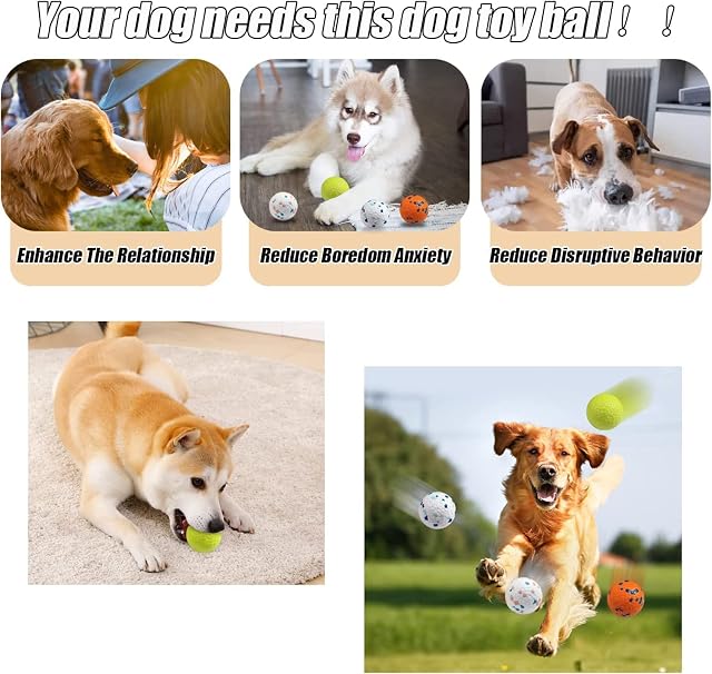 Foto 5 de 6 de DLDER 3pcs Indestructible Interactiva de Caucho Natura Pelota de Juguete para Perros para Pequeños Medianos…