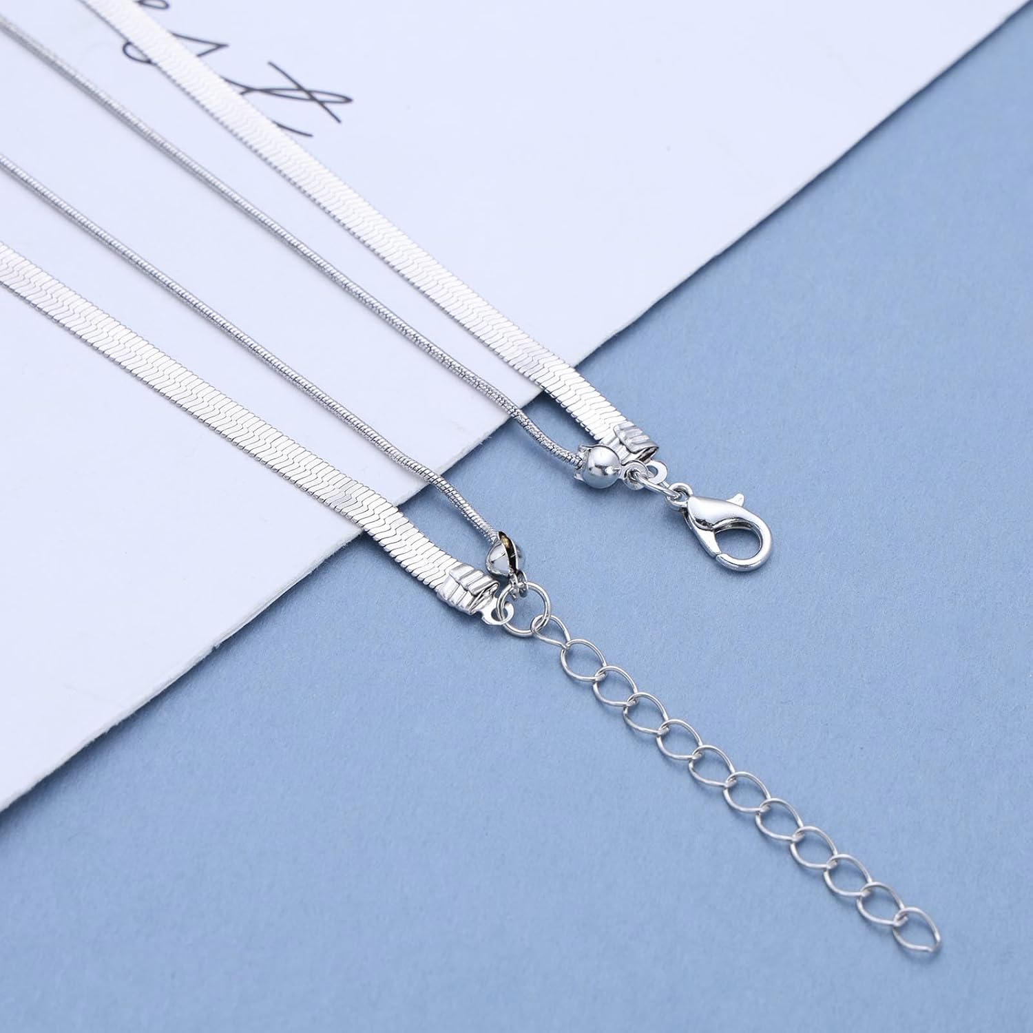 Andelaisi Boho Snake Chain Necklace Layered Herringbone Necklace Vintage Metal Ball Choker Polished Ball Bead Chain Collar for Women - Image 7