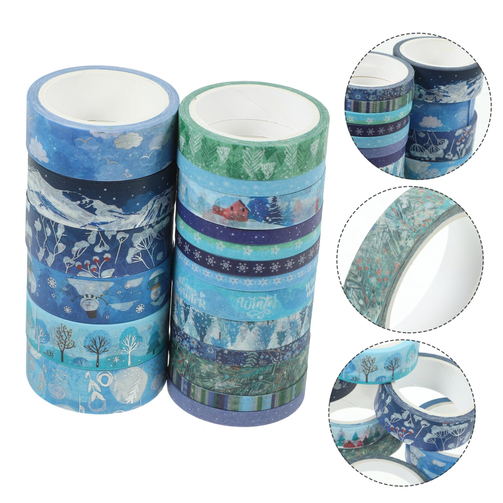 NUOBESTY 76rollen Washi Tape Für Weihnachten Dekorative Selbstklebende Klebebänder Für Scrapbooking Basteln Und Geschenkverpackungen Winterliche Designs