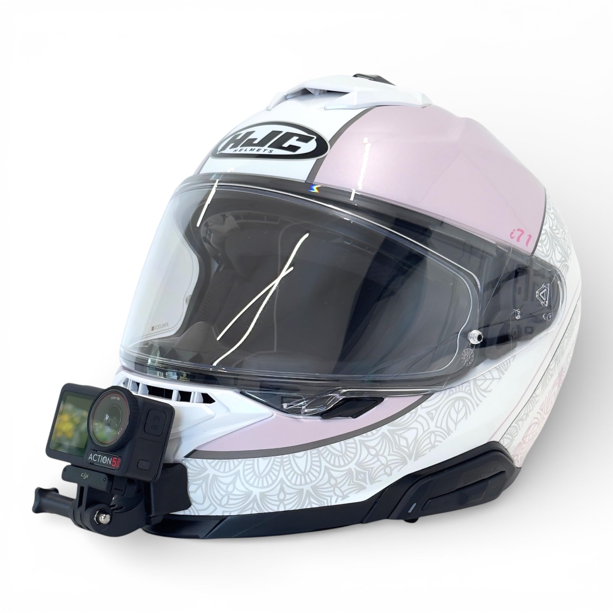 Action Cam Chin Mount do kasków motocyklowych, kompatybilny z GoPro, DJI, Insta360 (Set, HJC i71)