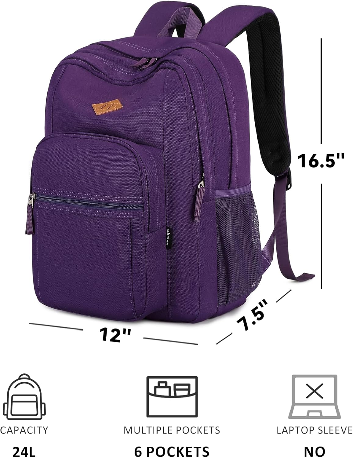 abshoo Classical Basic Travel Backpack For School Water Resistant Bookbag | For School, For School