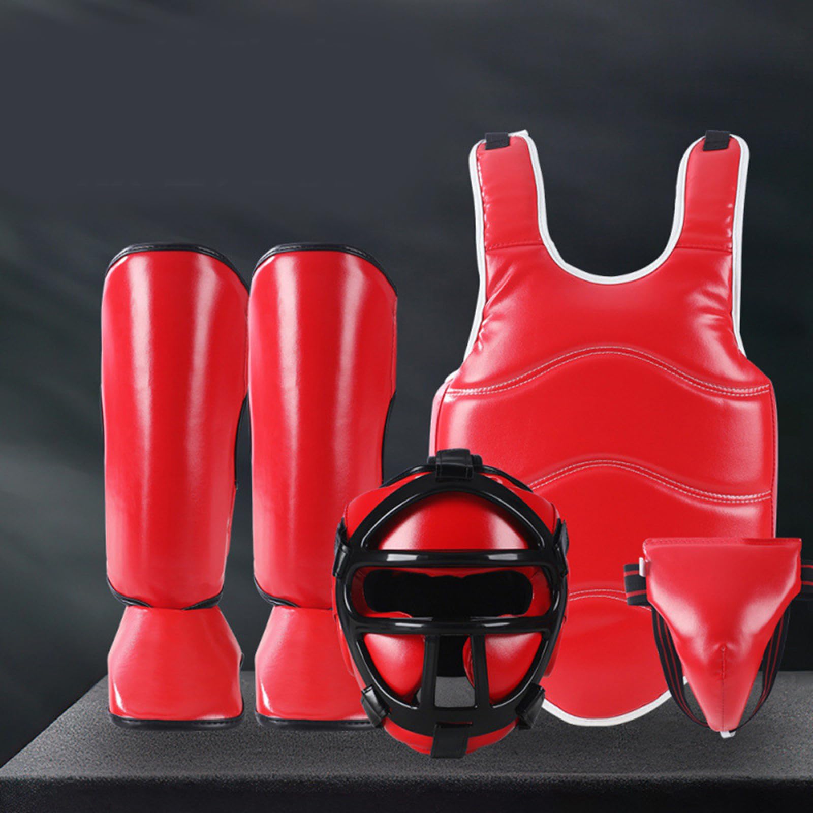 Équipement de sport de combat rembourré en mousse PU avec protège-tibias pour boxe, kickboxing