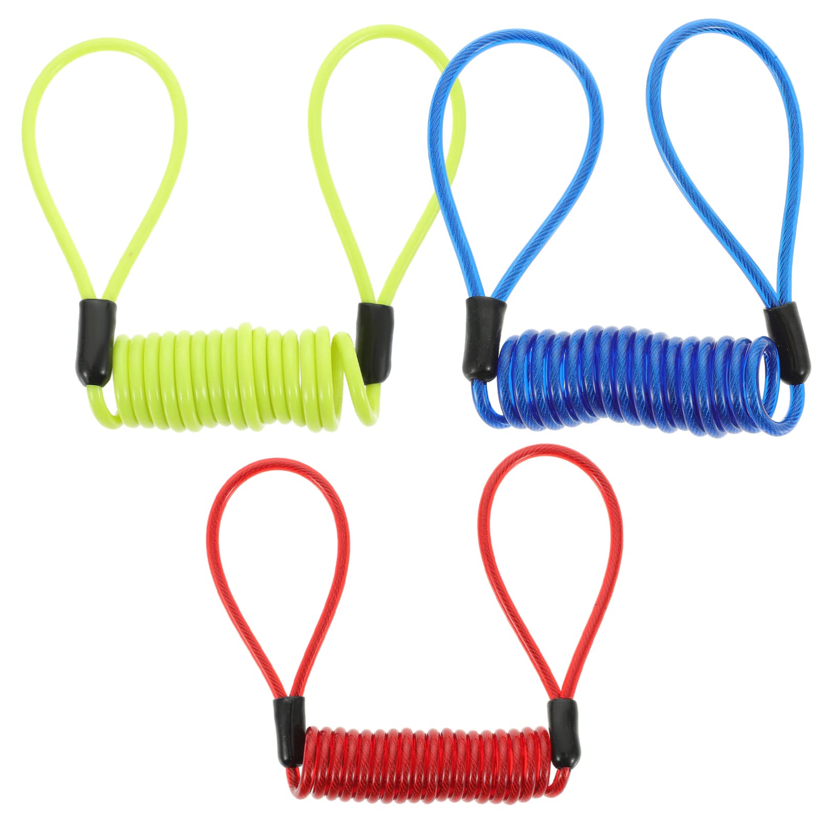 POPETPOP 3pcs Bike Disc Lock Reminder Cable Durable Steel Cable with Coated Scratch Resistant for Bicycles Skateboards and Sports Equipment Red
