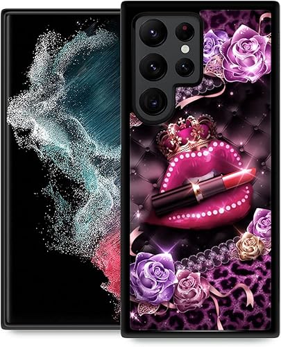 Miniatura 6 de ZHEGAILIAN Funda compatible con Samsung Galaxy S22 Ultra, fundas para Galaxy S22 Ultra de rosas rojas para niñas, absorción de impactos funda