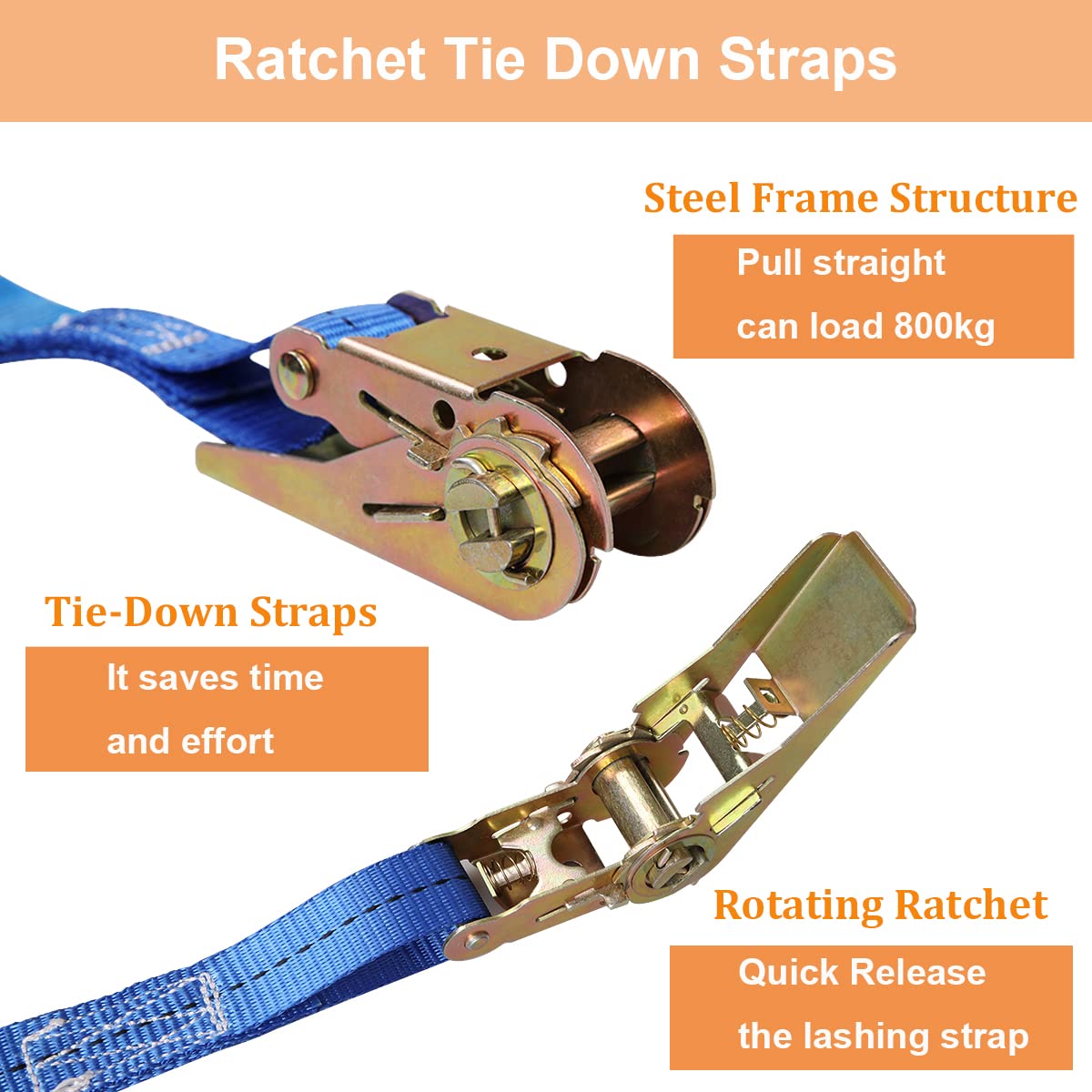 Cinghie Per Cricchetto Cricchetto Cinghia 500 Kg PINGEUI 10 Cinghie Con Cricchetto, 6 M X 25 Mm, Portata Fino A 800 Kg, Cinghie Di Ancoraggio Con Gancio A Cricchetto, Cinghie A Cricchetto