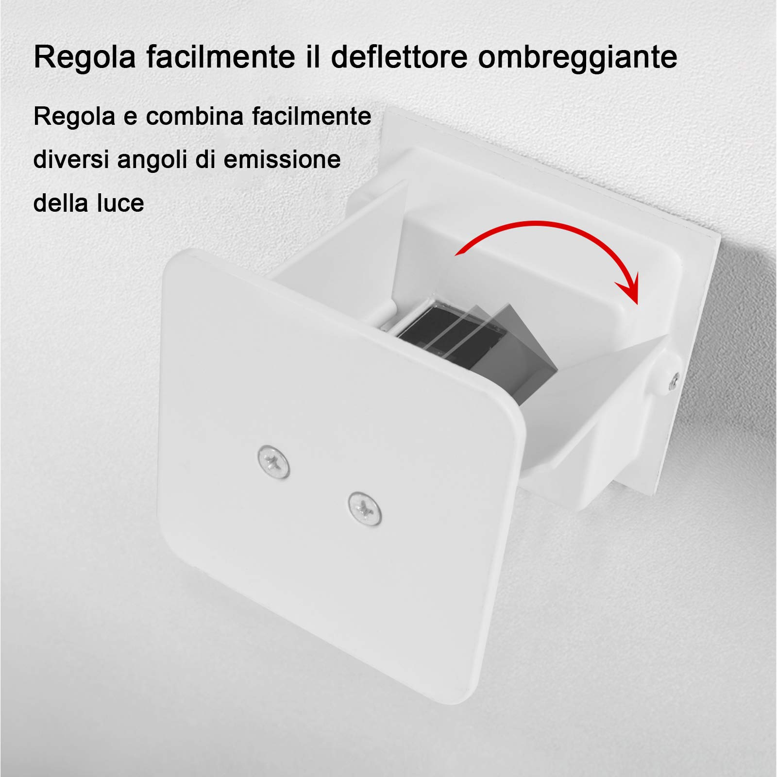 FUPE 4 Piezas Aplique de Pared Exteriores/Interiores LED Lámparas de Pared Exterior Cúbicas Moderna Blanco 6W 4000K Luz Natural IP65 Impermeables Cuadrado Aluminio Angulo de haz Ajustable
