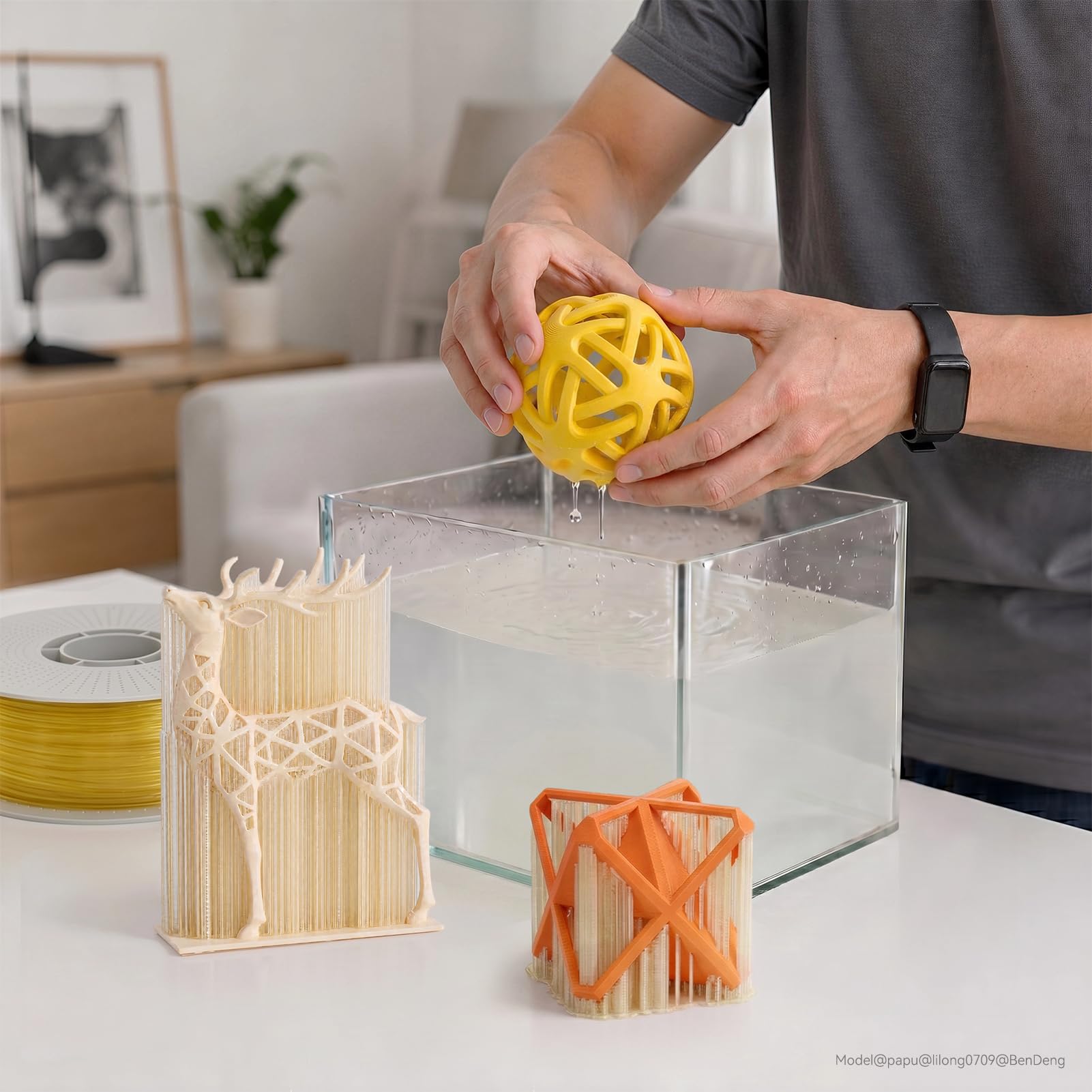 kexcelled PVA Wasserlösliches Filament, Naturfarben 1,75 mm +/- 0,03mm 1kg | Verwendet als Stützmaterial, Kompatibel mit PLA, PETG, ABS, Reusable Spule, für 3D Druck Komplexe Modelle