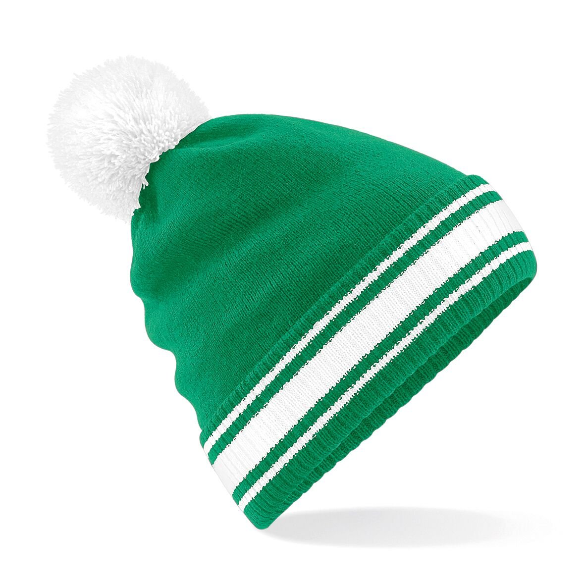 Beechfield Mens Stadium Beanie (One Size) (Kelly Green/White)