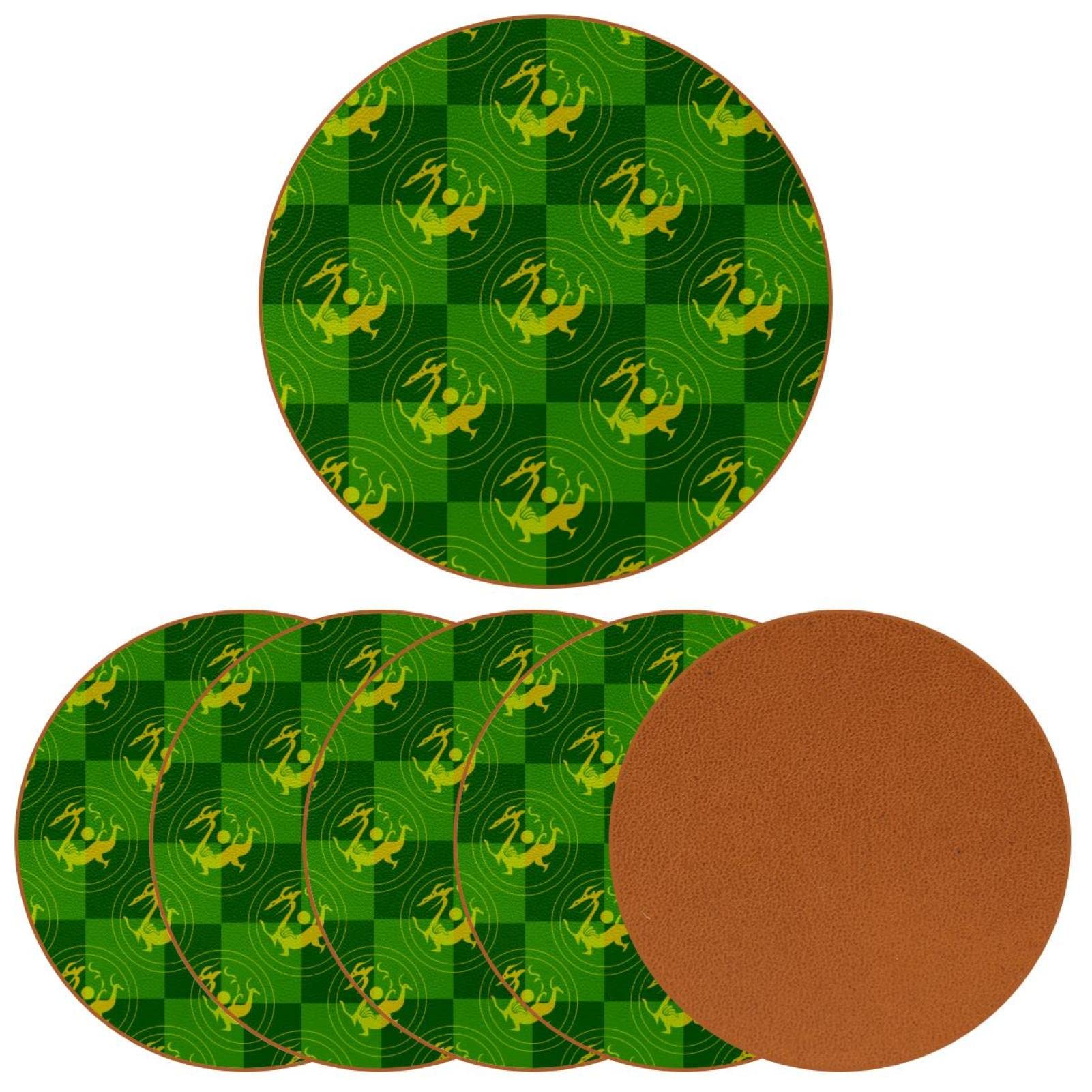 Runde Untersetzer mit Drachenmuster für Getränke, 6 Stück, Tischschutzmatte für Weingläser, Tassen und Tassen, wiederverwendbar im Büro, Küche, Bar, 10,9 cm