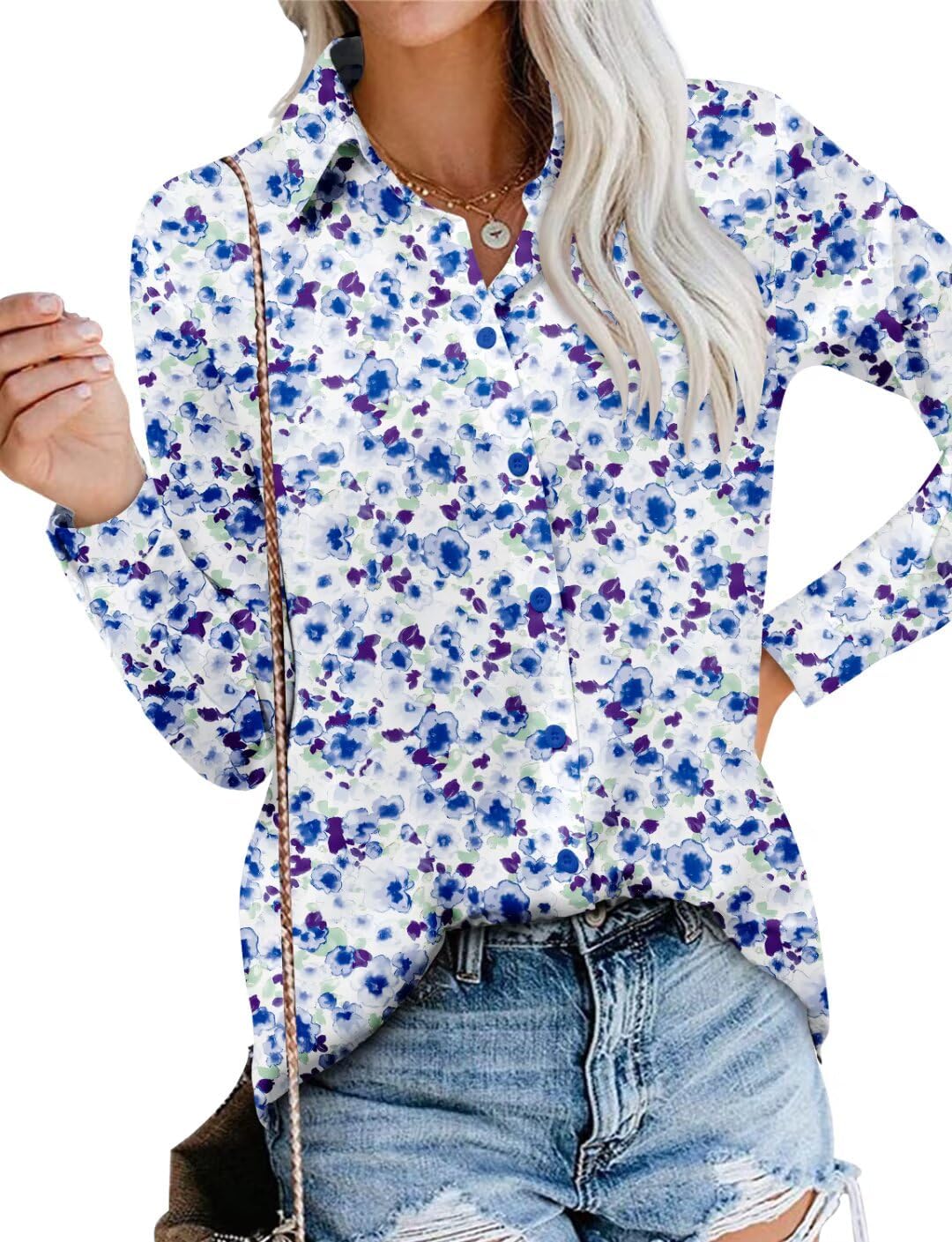 Magritta Long Sleeve Shirts for Women Fashion Button Down Blouse Tops