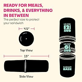 SubSafe Sub Sandwich Container - This Reusable Sandwich Container Keeps Your Sub Safe, Not Soggy - Ideal Boating Accessories and Cooler Accessories - As Seen On Shark Tank, Makes a Great Gift