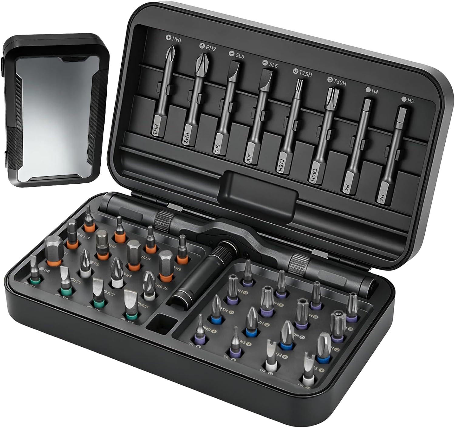42 in 1 Magnetic Ratcheting Screwdriver Set, Multi-Bit Magnetic Screwdriver Kit with S2 Steel Bits & T-Handle Ratchet,Portable Repair Ratchet Screwdriver for Computer,Watch, Bicycles DIY,Gifts for Men