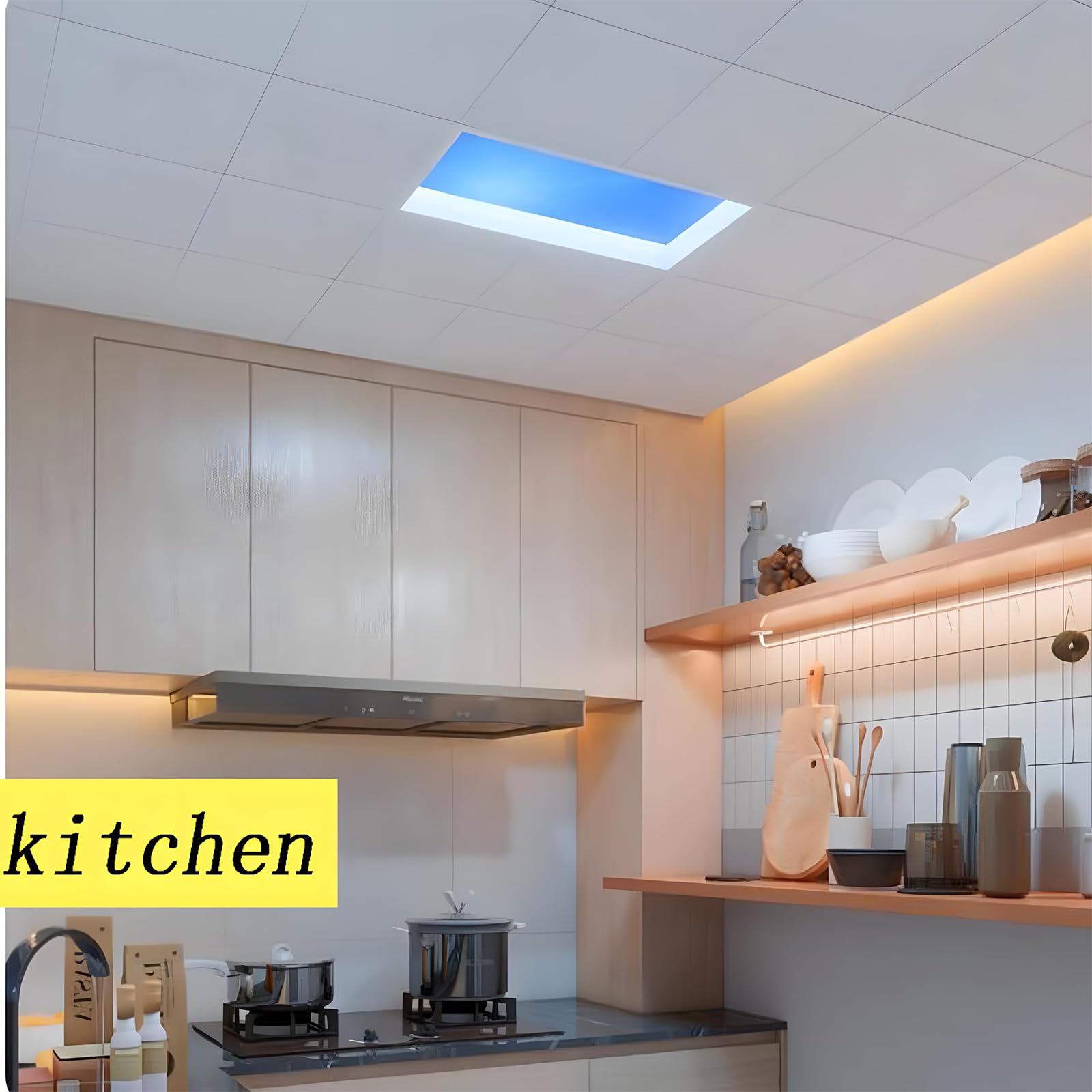 30X60 Cm Wpuszczana Lampa Sufitowa Blue Sky, Inteligentne Regulowane śWiatłO SymulująCe śWiatłO Dzienne, Efekt Naturalnego Nieba Do UżYtku Komercyjnego W Domu IntegratedCeiling