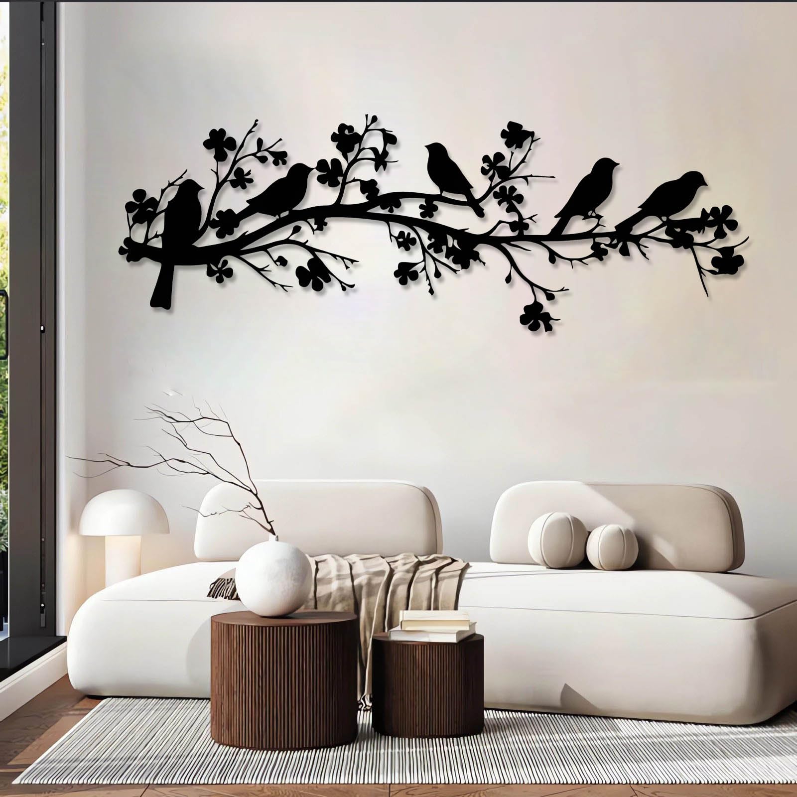 Generico Decorazione murale in Metallo Uccelli su Ramo Decorazione murale in Metallo Uccelli in Metallo Decorazione murale Uccello su Ramo Fiorito Decorazione murale Natura Decorazione mur