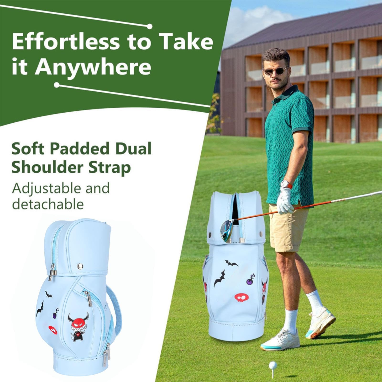 Bolsas para palos de golf, organizador ligero y pequeño, bolsa de golf al aire libre, para hombres, mujeres, entusiastas, familiares, amigos, interiores y exteriores