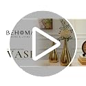 Image of BEHOMA Golden Metal Flower Vase Set of - Set of 2