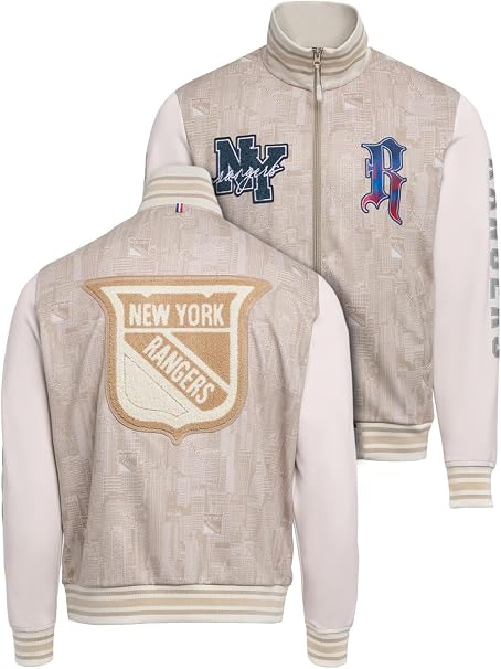 FE Jaqueta esportiva oficialmente licenciada pela NHL, Natural, G :...