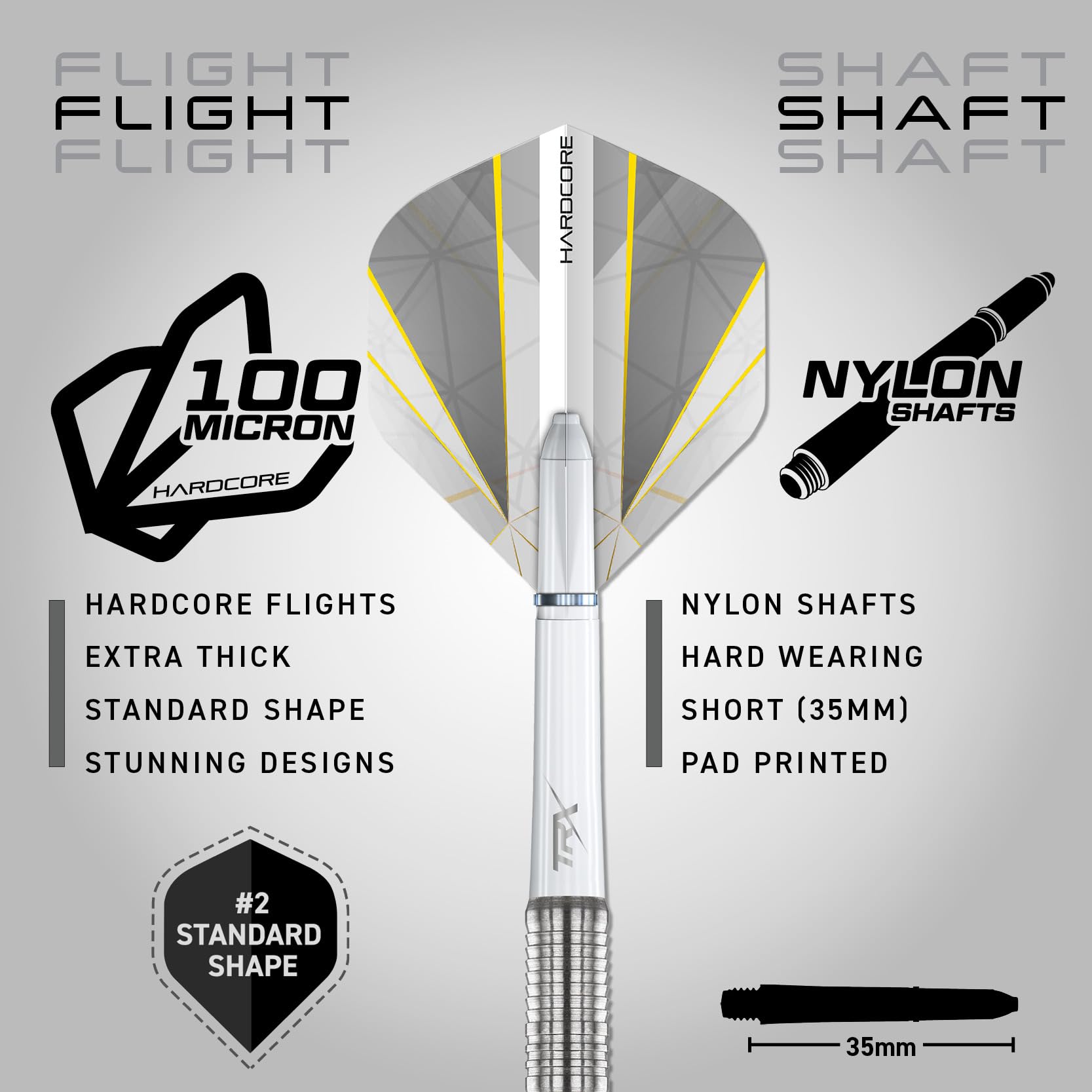 RED DRAGON Darts - Seren Pure Serie - 90% Tungsteno Professionale Punta in acciaio Set di freccette con voli e aste per freccette -Disponibile in quattro stili -Disponibile in 21g, 22g, 23g, 24g & 25g